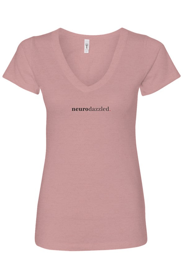 Signature Logo, Desert Pink V-neck by Neurodazzled