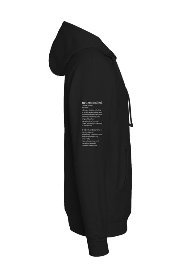 Neurodazzled Definition, Black midweight pullover, Right sleeve by Neurodazzled