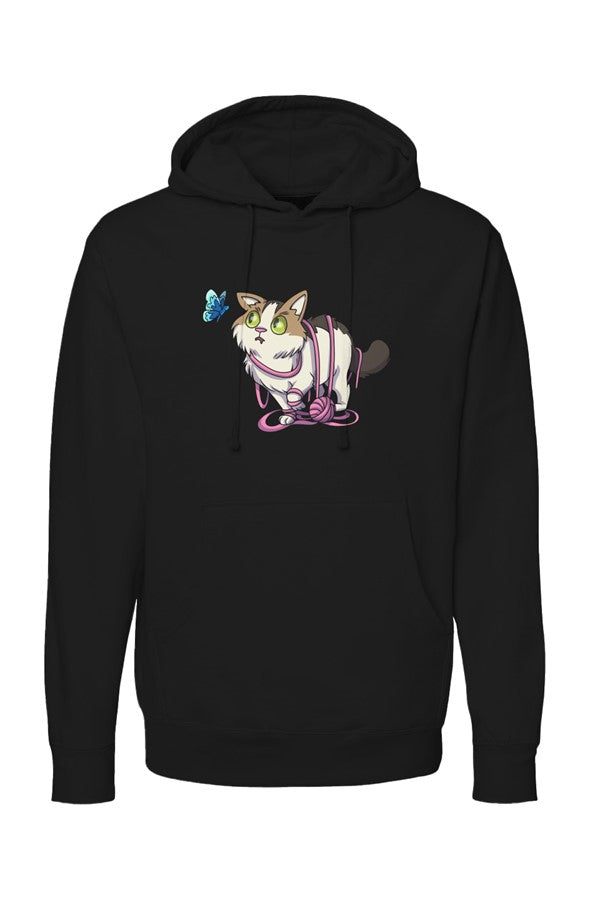 Butterfly WONI BOY, Black midweight pullover, Front by Neurodazzled