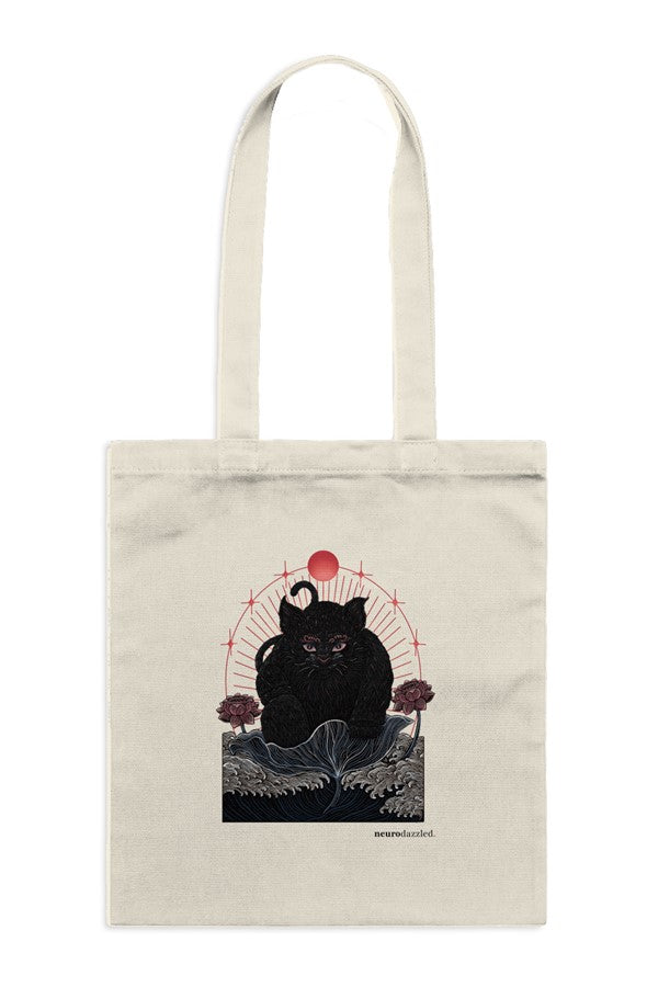 NOKIRUMI, Cream canvas tote, Front by Neurodazzled