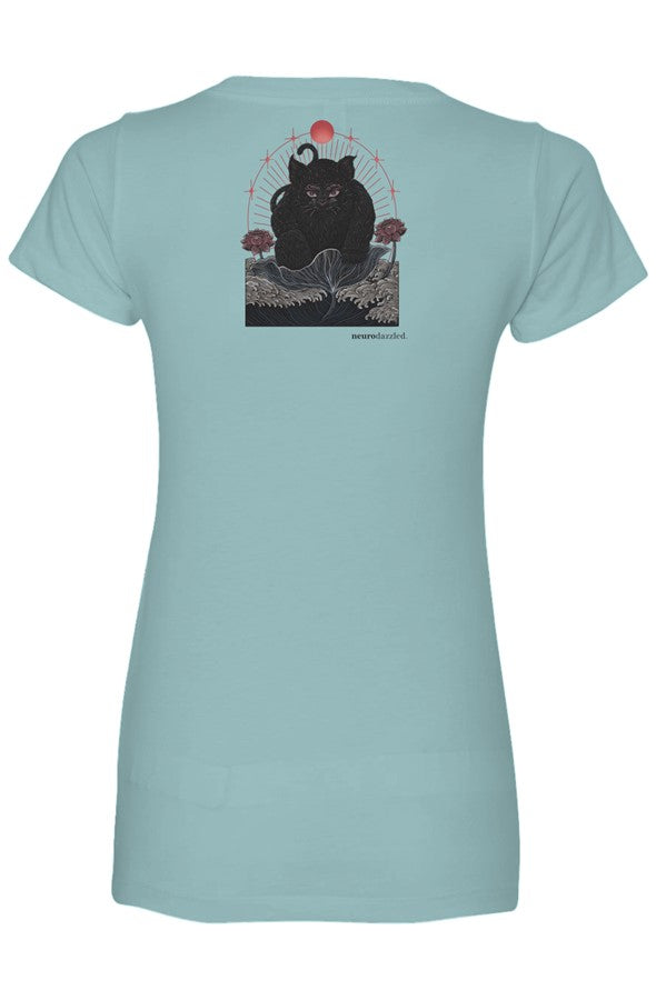 NOKIRUMI — Fitted V-Neck T-Shirt — Back Print