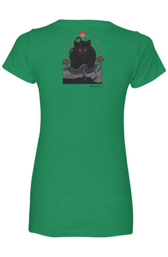 NOKIRUMI — Fitted V-Neck T-Shirt — Back Print