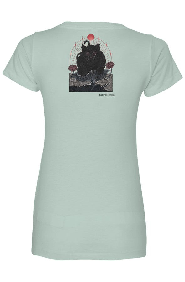 NOKIRUMI — Fitted V-Neck T-Shirt — Back Print