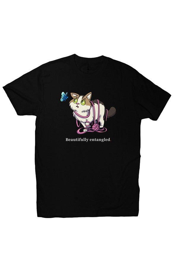 Beautifully Entangled, Black unisex tee, Front by Neurodazzled