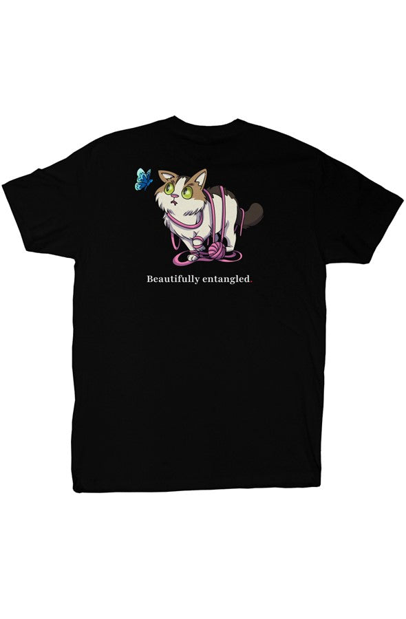 Beautifully Entangled, Black unisex tee, Back by Neurodazzled