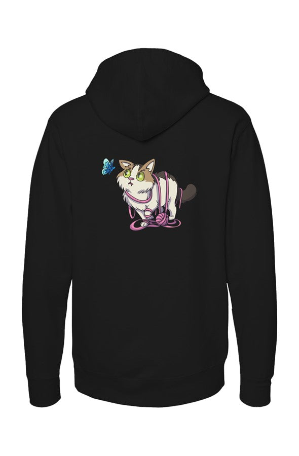 Butterfly WONI BOY, Black midweight pullover, Back by Neurodazzled