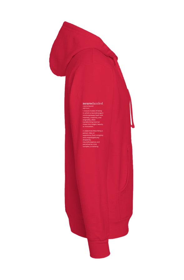 Neurodazzled Definition — Midweight Pullover Hoodie — Sleeve Print