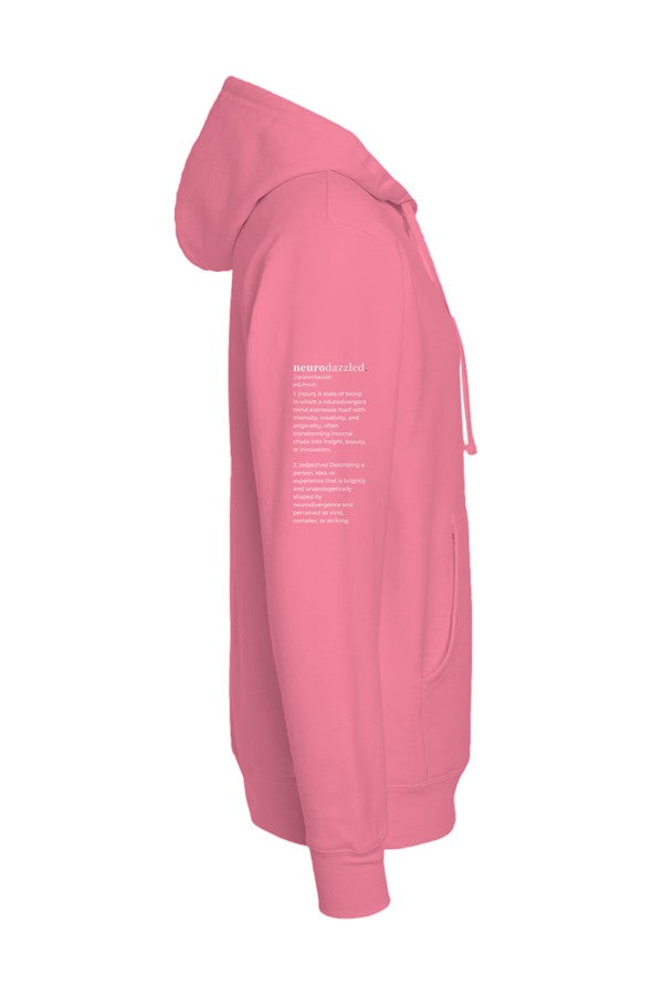 Neurodazzled Definition — Midweight Pullover Hoodie — Sleeve Print