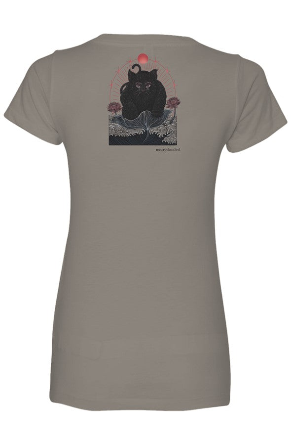 NOKIRUMI — Fitted V-Neck T-Shirt — Back Print