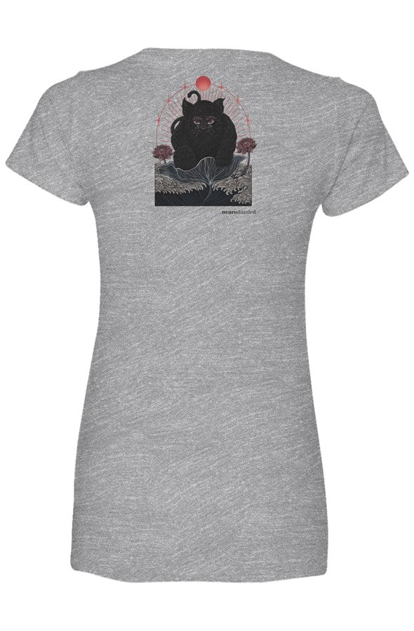 NOKIRUMI — Fitted V-Neck T-Shirt — Back Print
