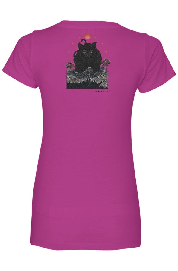 NOKIRUMI — Fitted V-Neck T-Shirt — Back Print