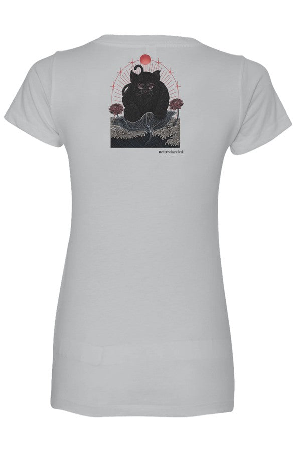 NOKIRUMI — Fitted V-Neck T-Shirt — Back Print