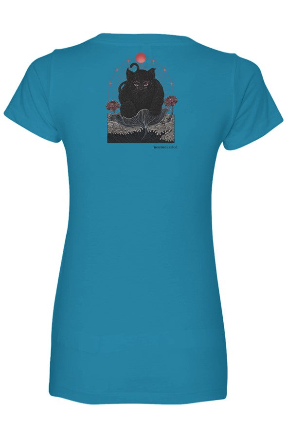 NOKIRUMI — Fitted V-Neck T-Shirt — Back Print