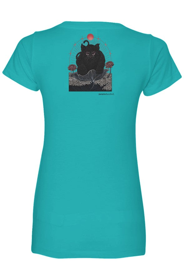 NOKIRUMI — Fitted V-Neck T-Shirt — Back Print