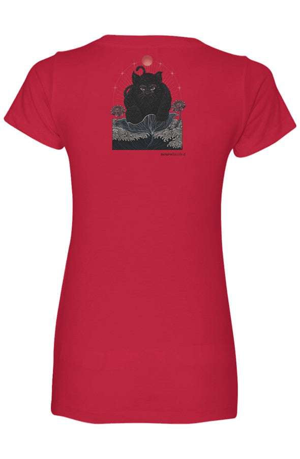 NOKIRUMI — Fitted V-Neck T-Shirt — Back Print
