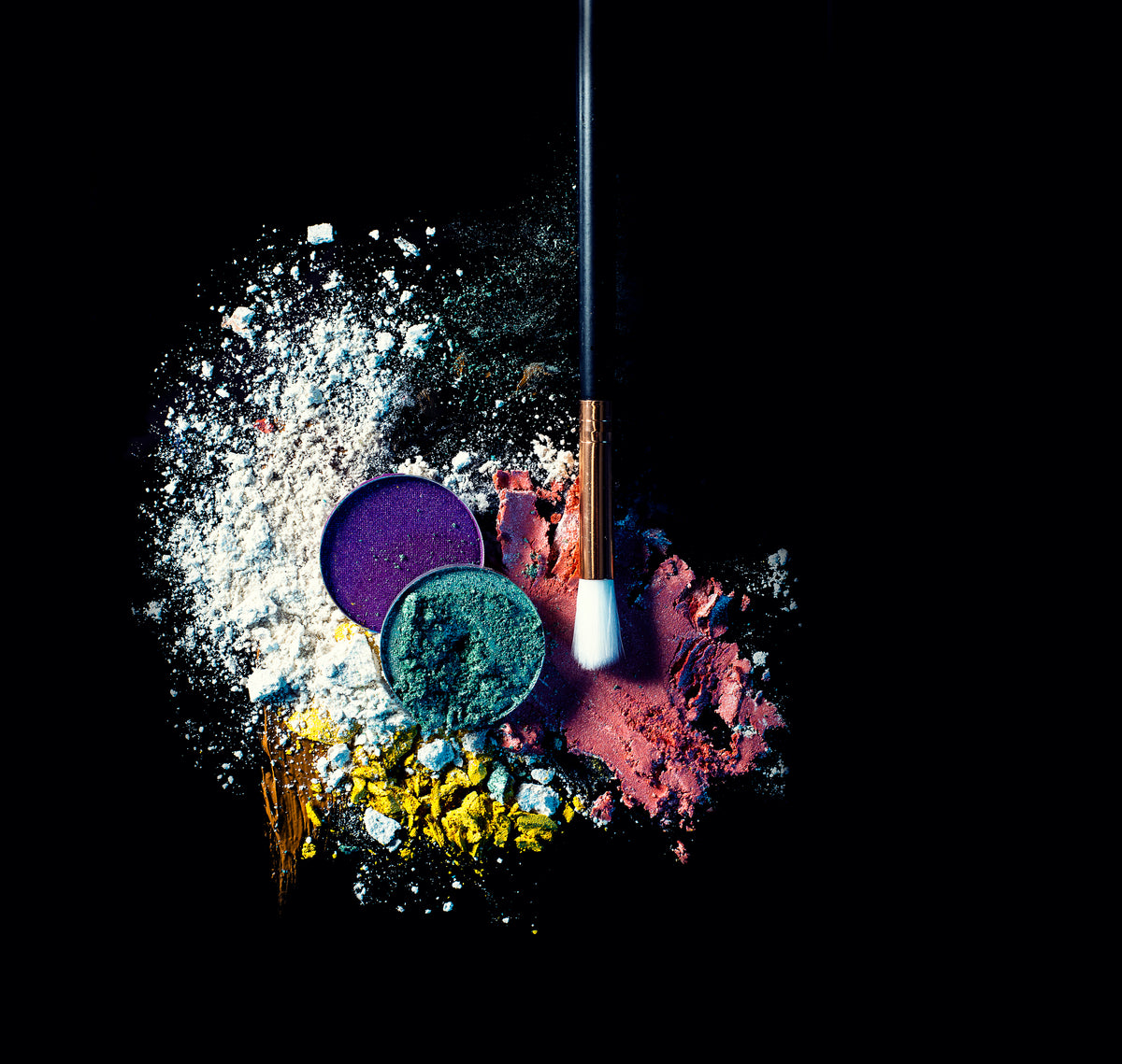 powdered paint and paintbrush